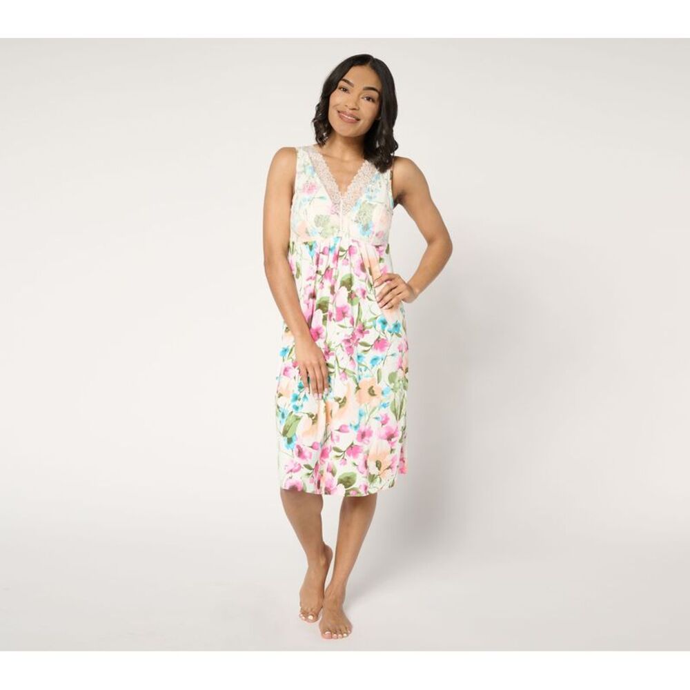 Breezies Women's Bra Sz S Lounge Lace Chemise Built-in Multi-colored A677249